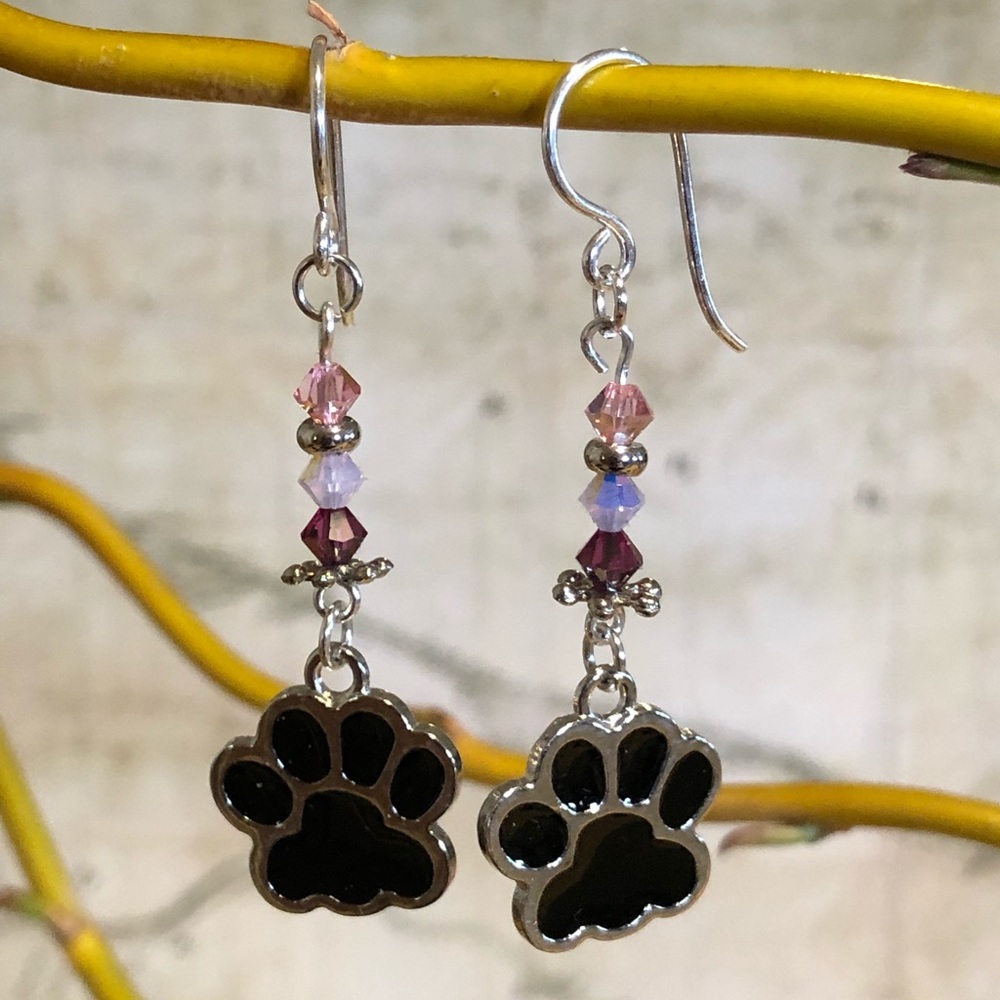 Paw Print Earrings - Pet Jewelry, Cat Gifts, Dogs